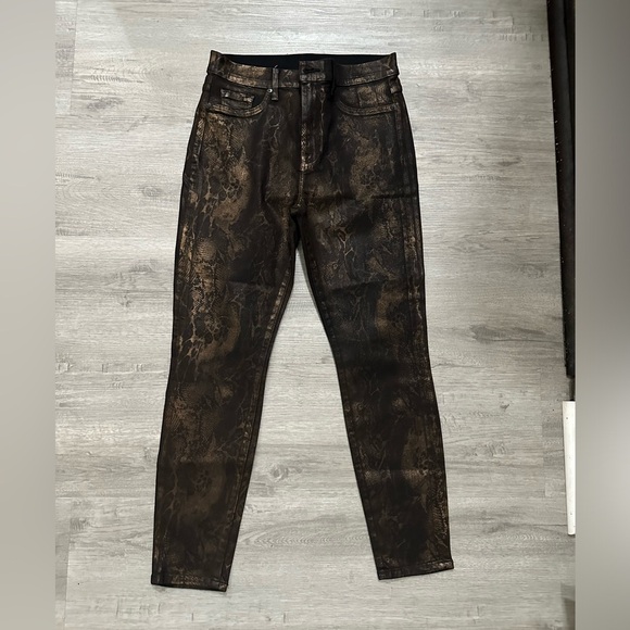 7 For all mankind jeans  Black and goldbSkinny Jeans with Distressed Look - Picture 1 of 4